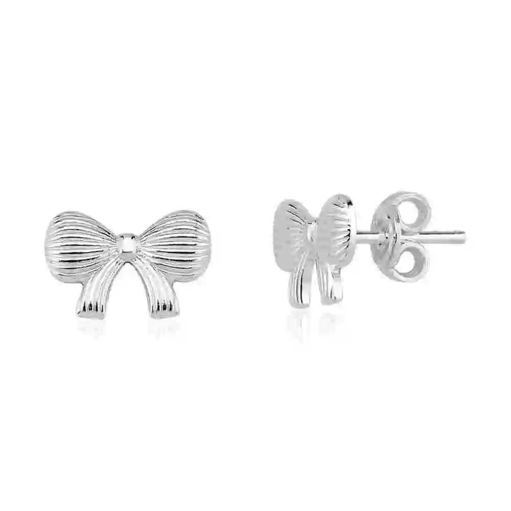 Produto Brinco de Prata 925 Laço com Ondas