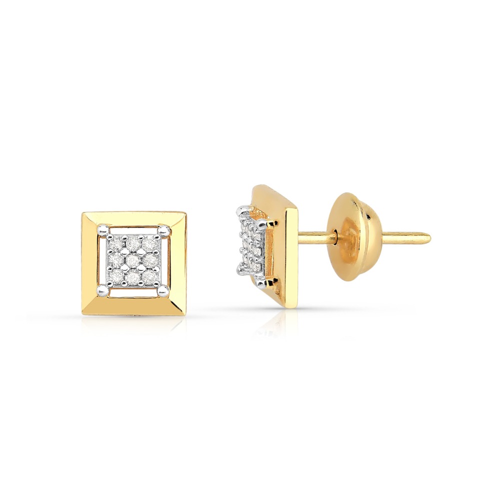 Produto Brinco Feminino de Ouro 18k Amarelo com Diamantes