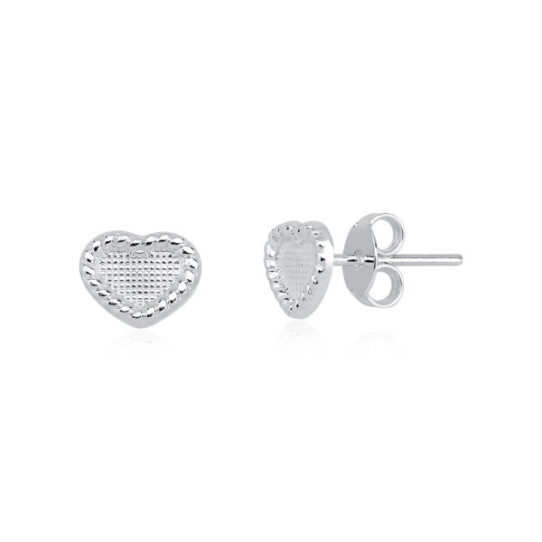 Produto Brinco Feminino de Prata 925 Coração Detalhado