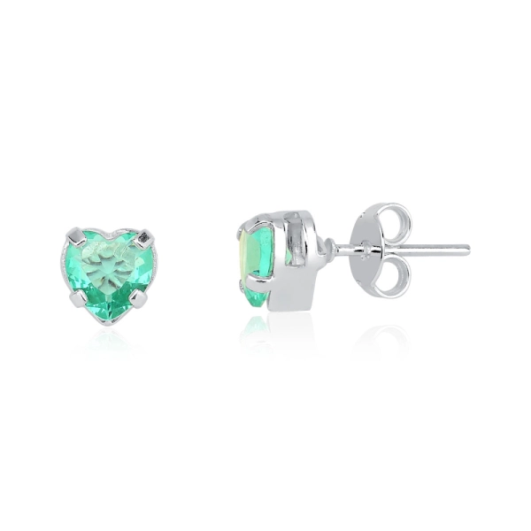 Produto Brinco Feminino de Prata 925 Coração Galeria com 6mm