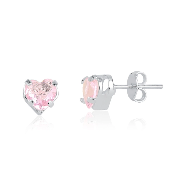 Produto Brinco Feminino de Prata 925 Coração Galeria com 6mm