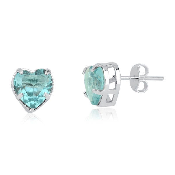 Produto Brinco Feminino de Prata 925 Coração Galeria com 8mm