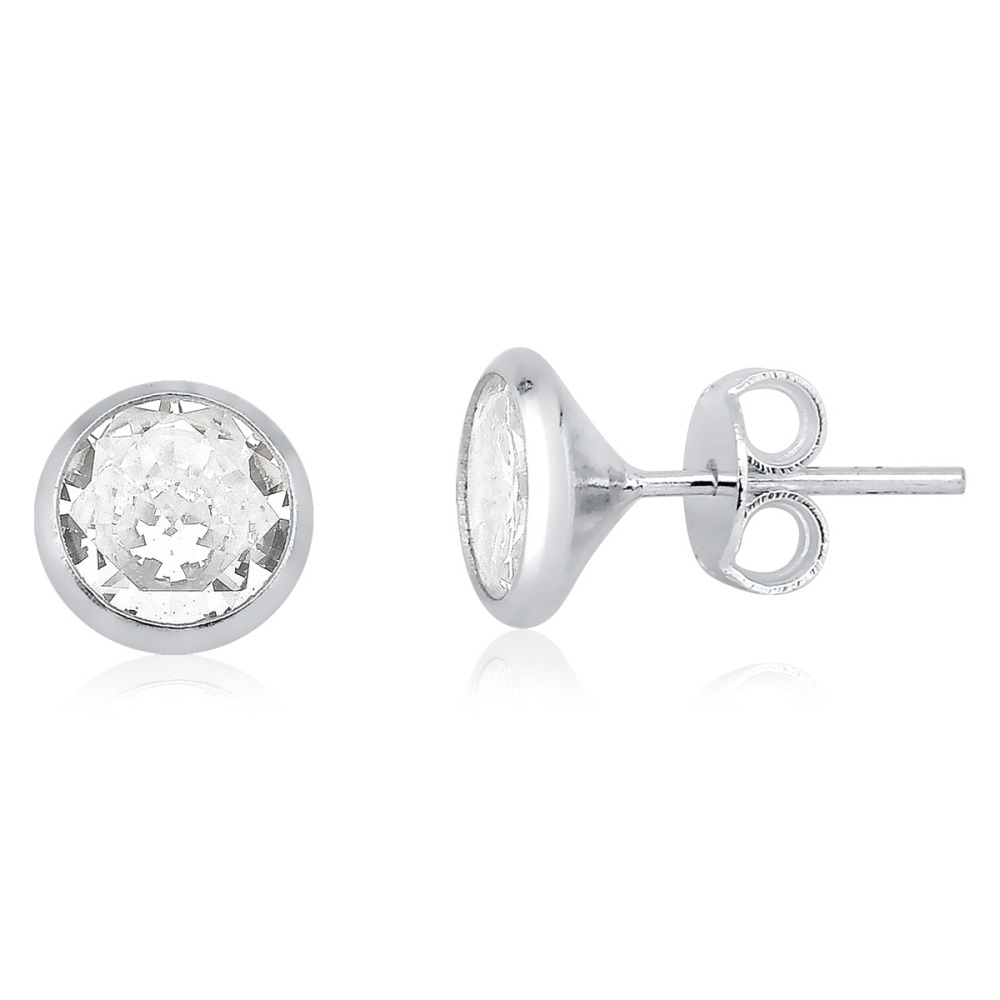 Produto Brinco Feminino de Prata 925 Cravação Inglesa 6mm