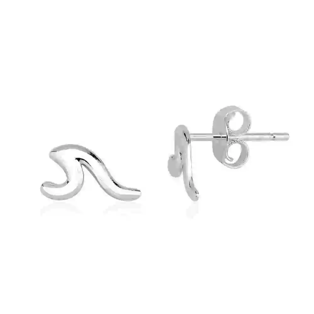 Brinco Feminino de Prata 925 Onda Liso Produto Brinco Feminino de Prata 925 Onda Liso