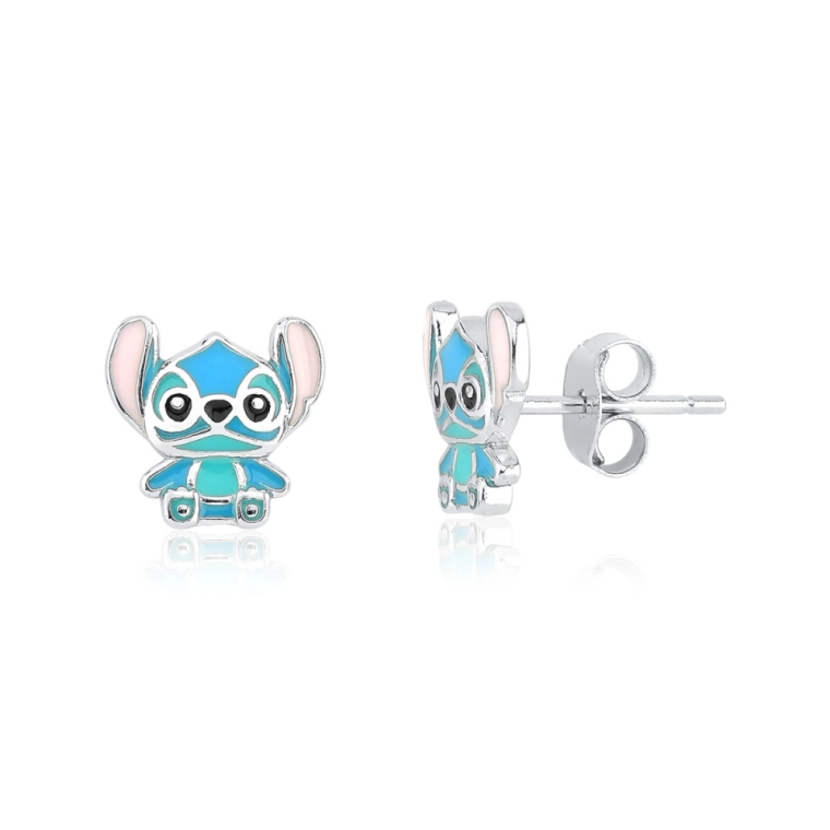 Brinco Feminino de Prata 925 Stitch Resinado Produto Brinco Feminino de Prata 925 Stitch Resinado