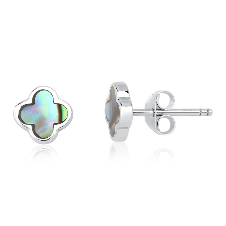 Produto Brinco Feminino de Prata 925 Trevo com 7mm