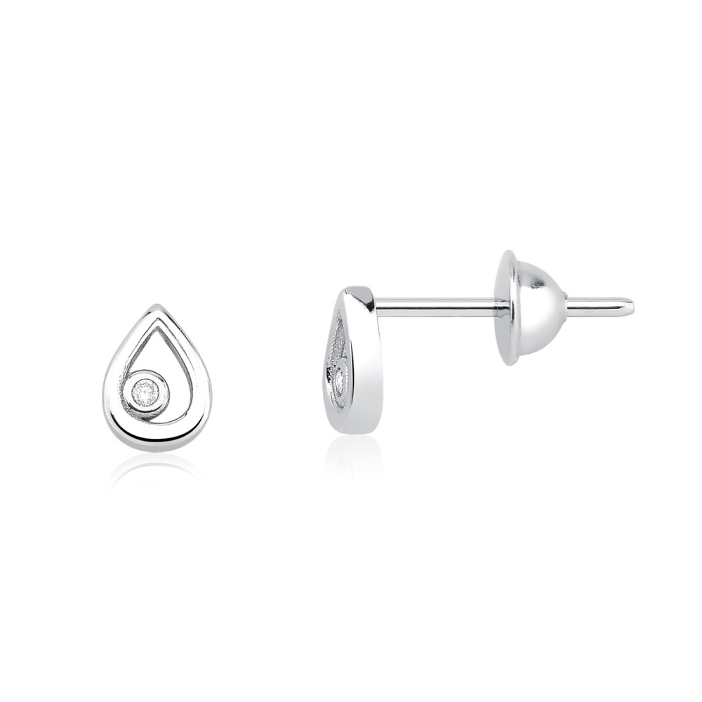 Produto Brinco Gota Pequeno com Diamante Delicado
