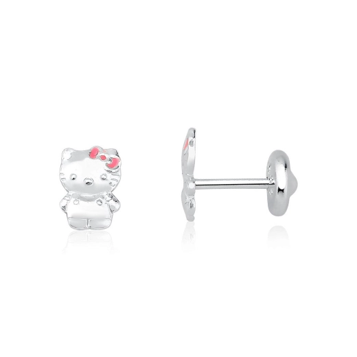 Brinco Infantil de Prata 925 Hello Kitty Produto Brinco Infantil de Prata 925 Hello Kitty