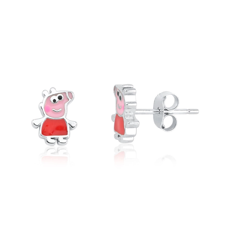 Brinco Infantil de Prata 925 Peppa Pig Produto Brinco Infantil de Prata 925 Peppa Pig