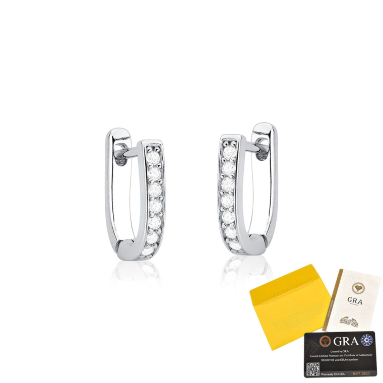 Brinco Moissanite de Prata 925 Argola Slim Cravejada Produto Brinco Moissanite de Prata 925 Argola Slim Cravejada