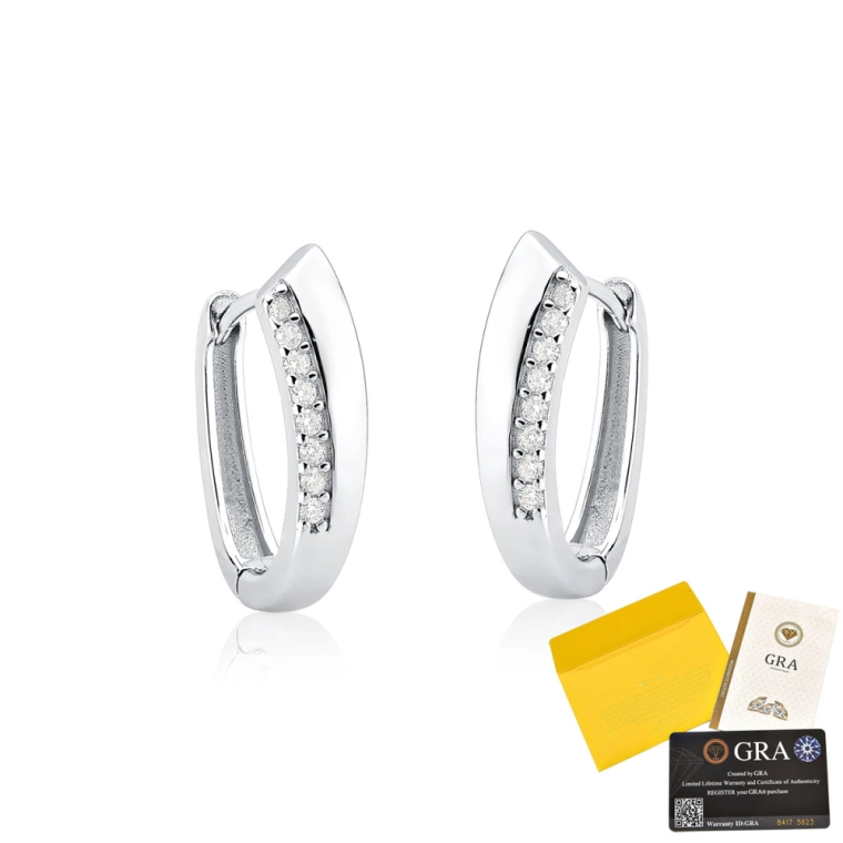 Brinco Moissanite de Prata 925 Argola Slim Cravejada e Detalhada Produto Brinco Moissanite de Prata 925 Argola Slim Cravejada e Detalhada
