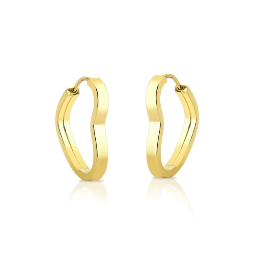 Produto Argola de ouro 18k coração tamanho médio e largo