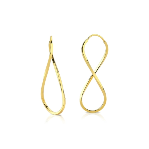 Brinco Ouro 18k 750 Argola infinito 3cm delicada Produto Brinco Ouro 18k 750 Argola infinito 3cm delicada