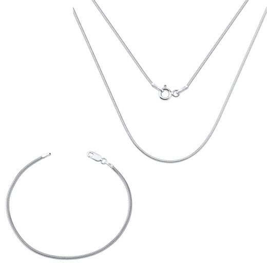 Conjunto Corrente e Pulseira Feminina de Prata 925 Rabo de Rato Redonda 50cm 2mm Produto Conjunto Corrente e Pulseira Feminina de Prata 925 Rabo de Rato Redonda 50cm 2mm