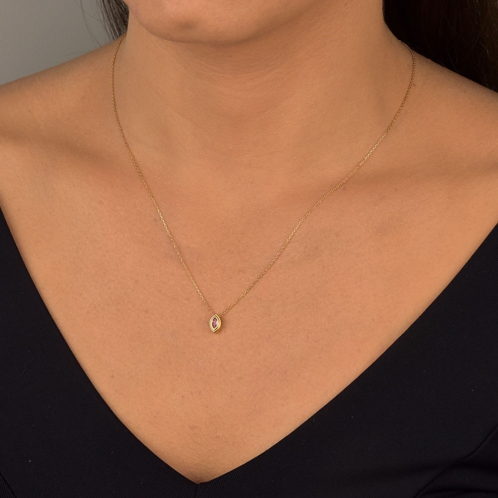 Produto Colar de Ouro 18k com Ametista Oval