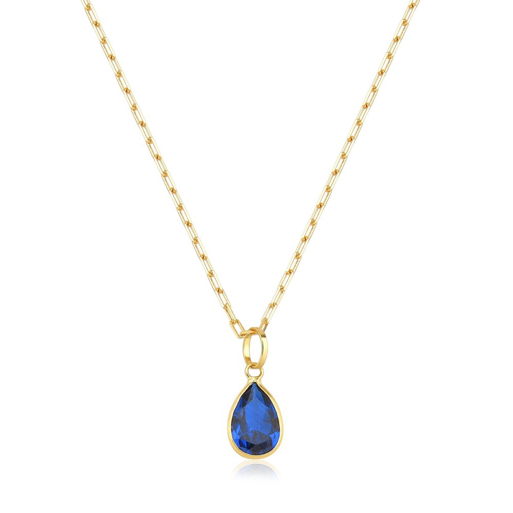 Produto Colar de Ouro 18k Elos Longos com Ponto de Luz Gota e 45cm