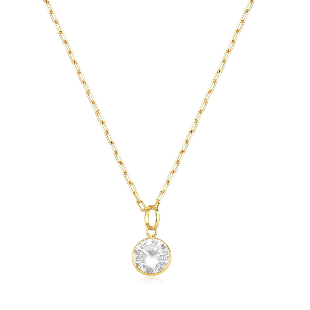 Produto Colar de Ouro 18k Elos Longos com Ponto de Luz Redondo e 45cm