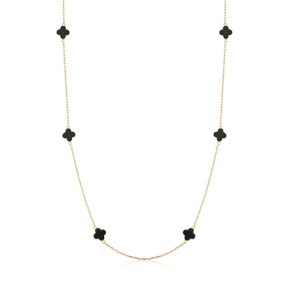 Produto Colar de Ouro 18k Trevos com 6mm e 45cm