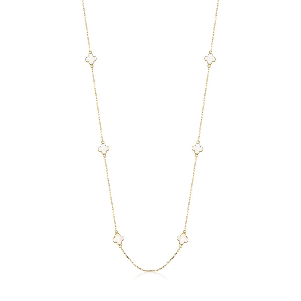 Produto Colar de Ouro 18k Trevos com 6mm e 45cm