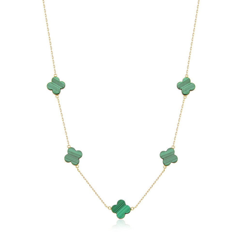 Produto Colar de Ouro 18k Trevos e 44cm