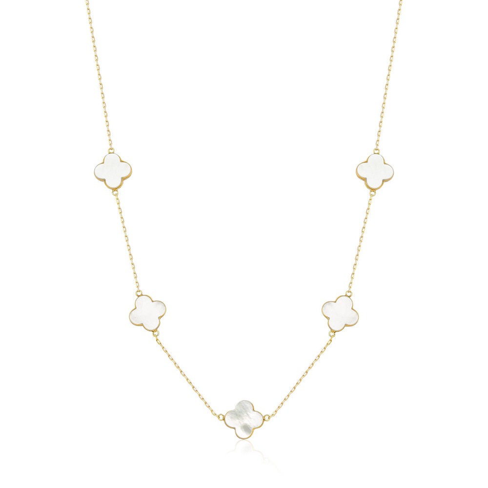 Produto Colar de Ouro 18k Trevos e 44cm