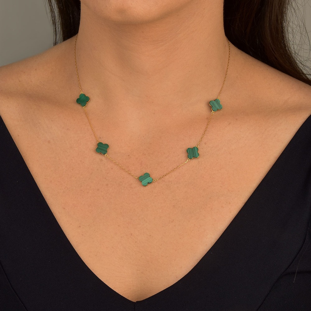 Produto Colar de Ouro 18k Trevos e 44cm