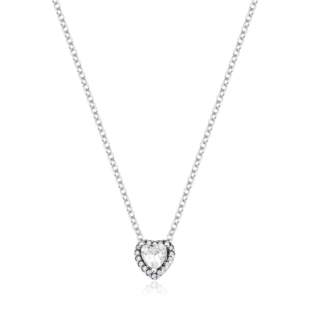 Produto Colar Feminino de Prata 925 Cartier com Ponto de Luz Coração