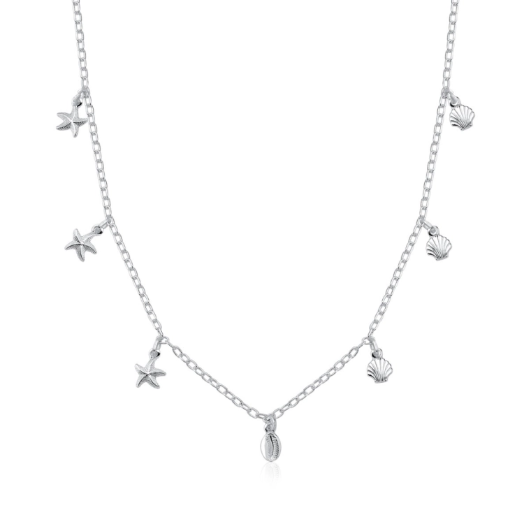 Produto Colar Feminino de Prata 925 Elementos do Mar pendente