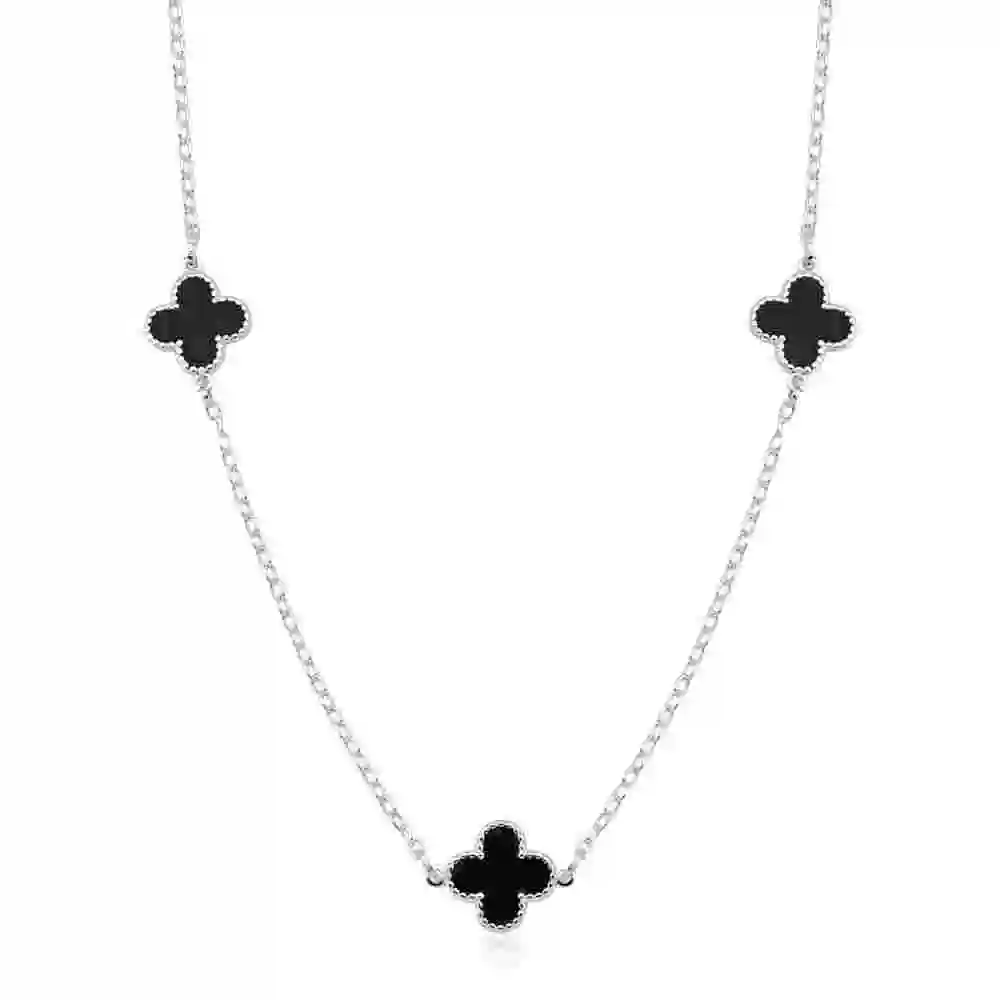 Produto Colar Feminino de Prata 925 Elo Cadeado com Trevos