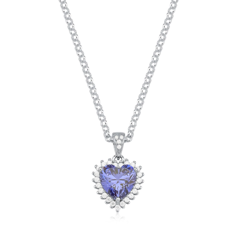 Produto Colar Feminino de Prata 925 Elo Português com Coração Cravejado