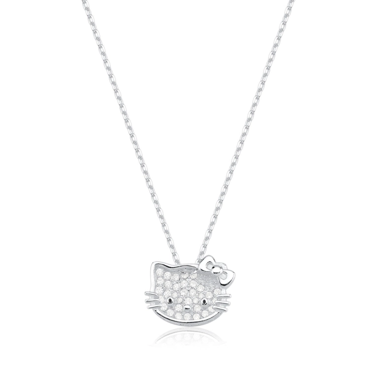 Colar Feminino de Prata 925 Gatinha Cravejada Produto Colar Feminino de Prata 925 Gatinha Cravejada
