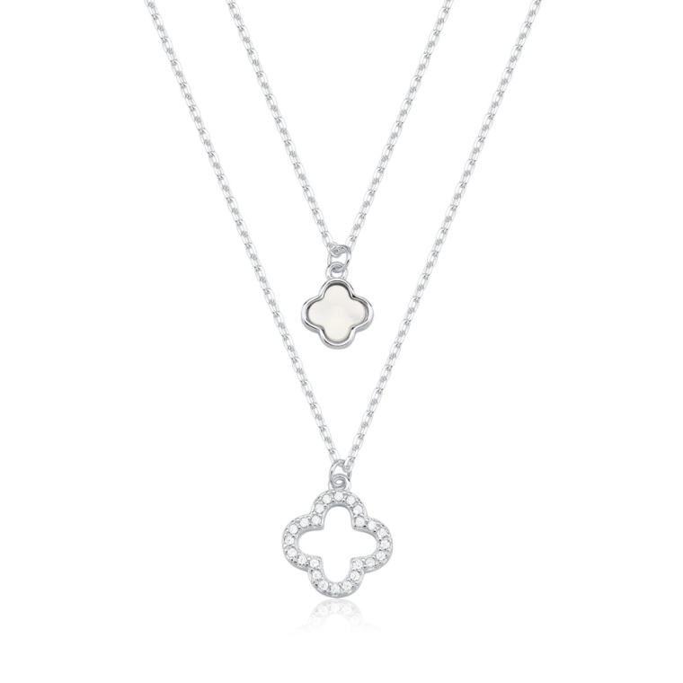 Colar Feminino de Prata 925 Gravatinha Trevos Produto Colar Feminino de Prata 925 Gravatinha Trevos