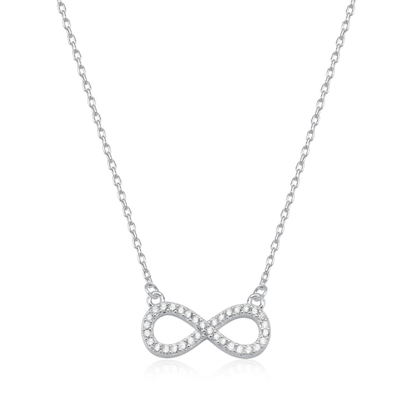 Produto Colar Feminino de Prata 925 Infinito com Zircônias