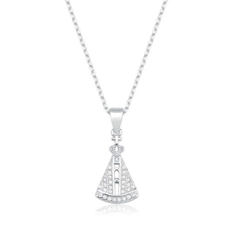 Colar Feminino de Prata 925 Nossa Senhora Aparecida Produto Colar Feminino de Prata 925 Nossa Senhora Aparecida