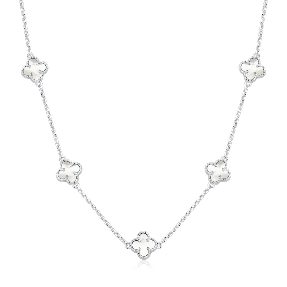 Colar Feminino de Prata 925 Trevos e 45cm Produto Colar Feminino de Prata 925 Trevos e 45cm