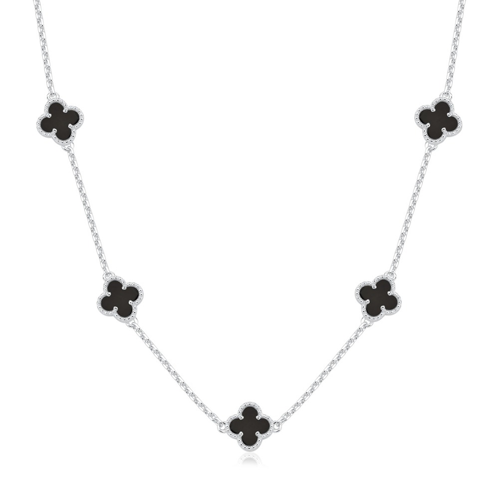 Produto Colar Feminino de Prata 925 Trevos e 45cm