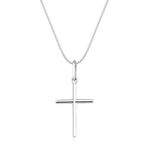 Produto Cordão de Prata 925 Corrente Veneziana 70cm com Pingente Cruz Palito