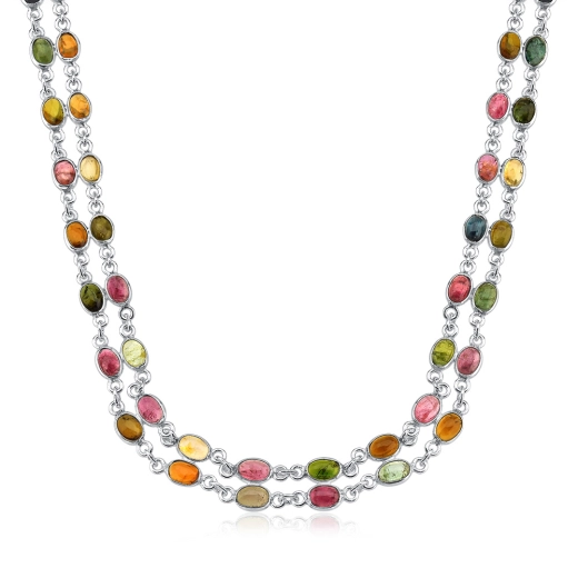 Produto Colar Feminino com Pedras Naturais Prata 925
