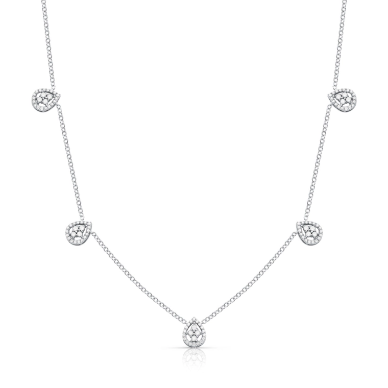 Colar Gotas com Diamantes em Ouro Branco 18K Produto Colar Gotas com Diamantes em Ouro Branco 18K