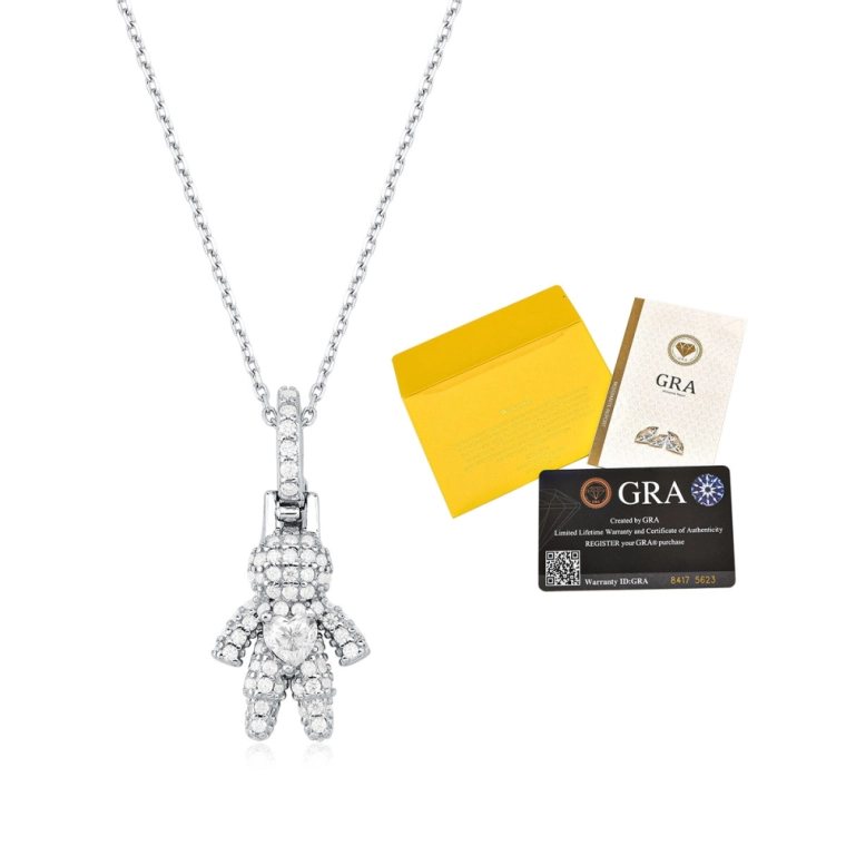 Colar Moissanite de Prata 925 Filhos Cravejados Produto Colar Moissanite de Prata 925 Filhos Cravejados