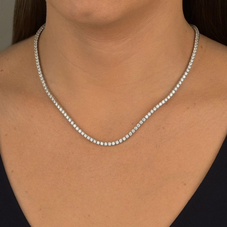 Produto Colar Riviera com Moissanite de Prata 925 VVS1 e Certificado GRA
