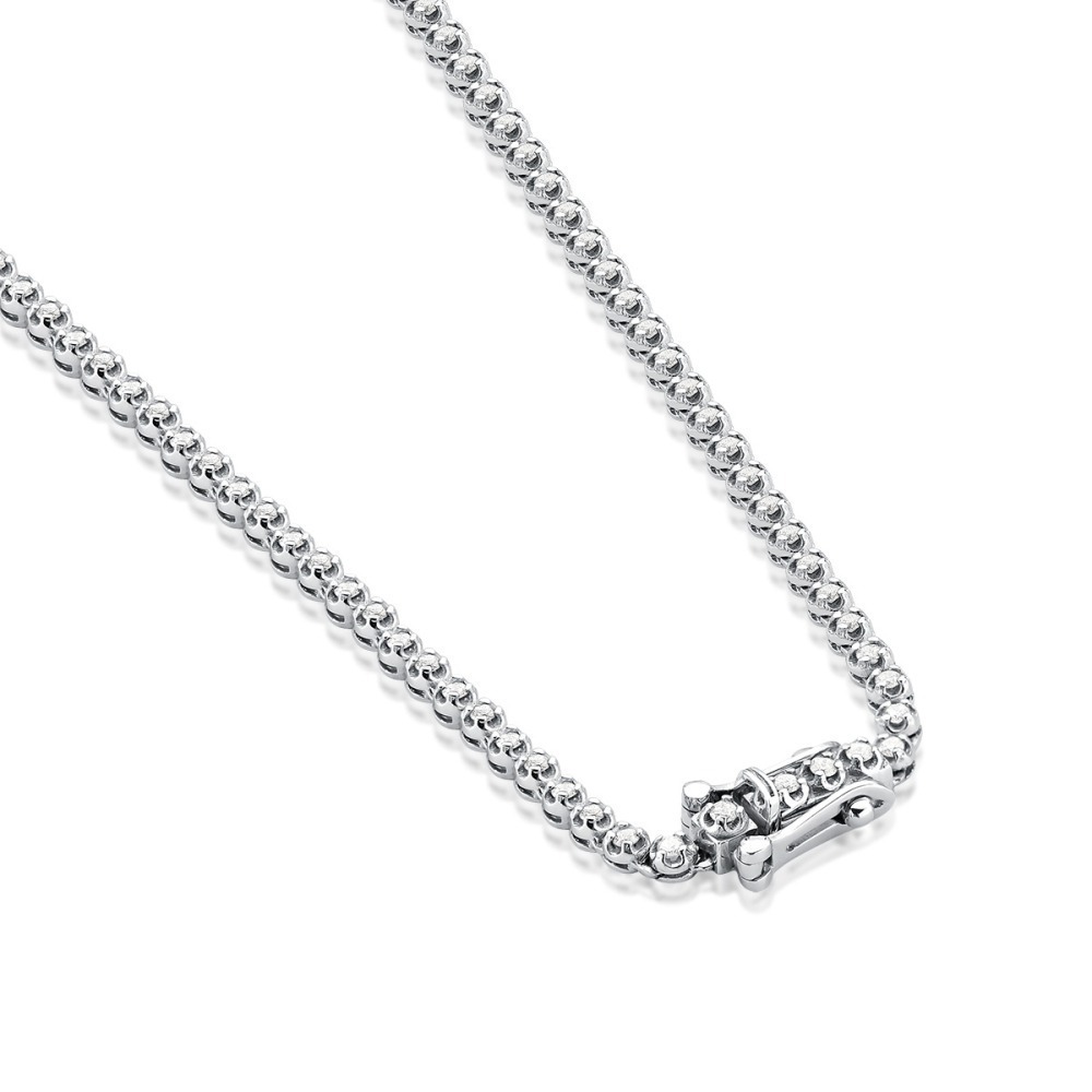 Produto Colar Riviera de Ouro Branco com Diamantes Degradê