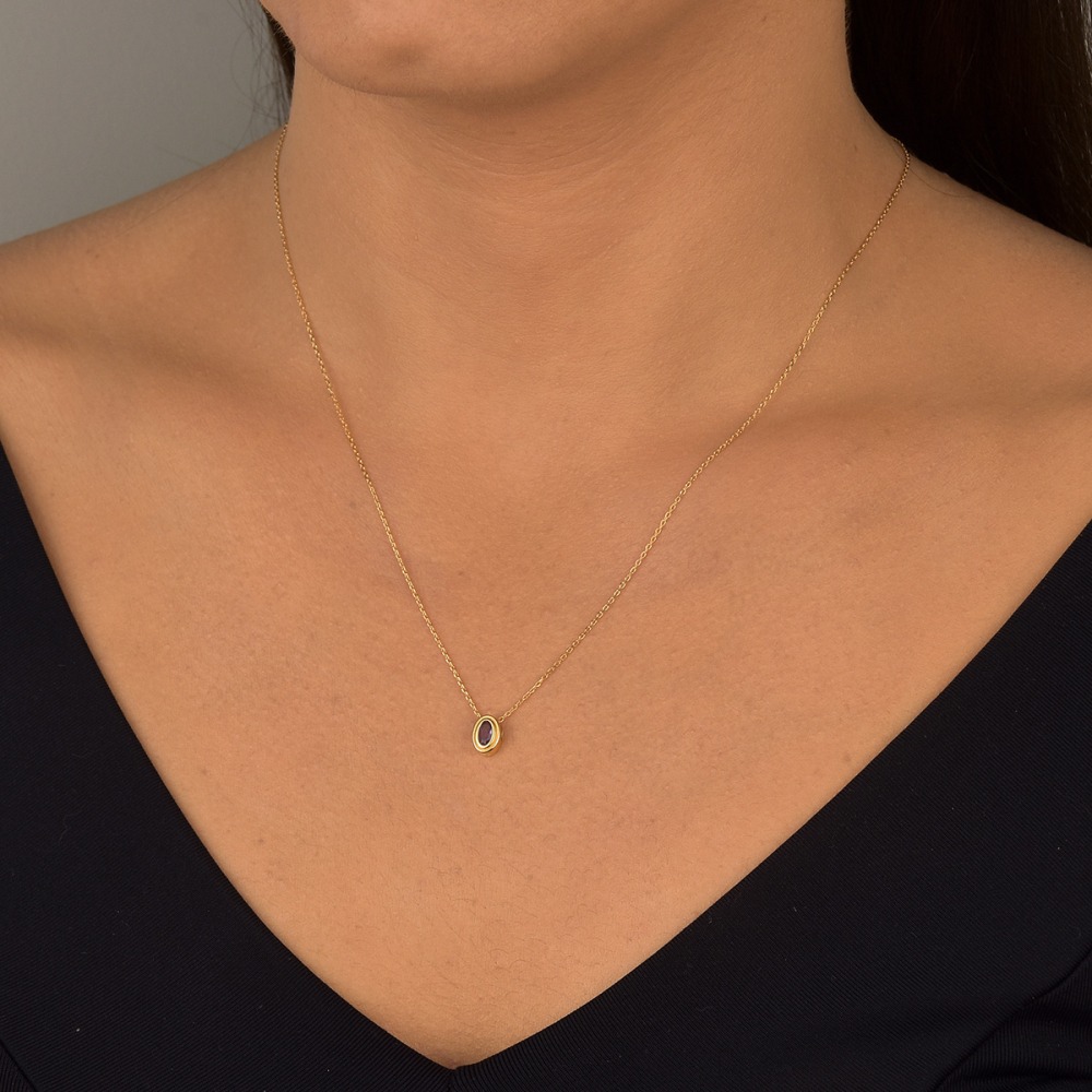 Produto Colar Turmalina Rosa Navete em Ouro 18k Amarelo