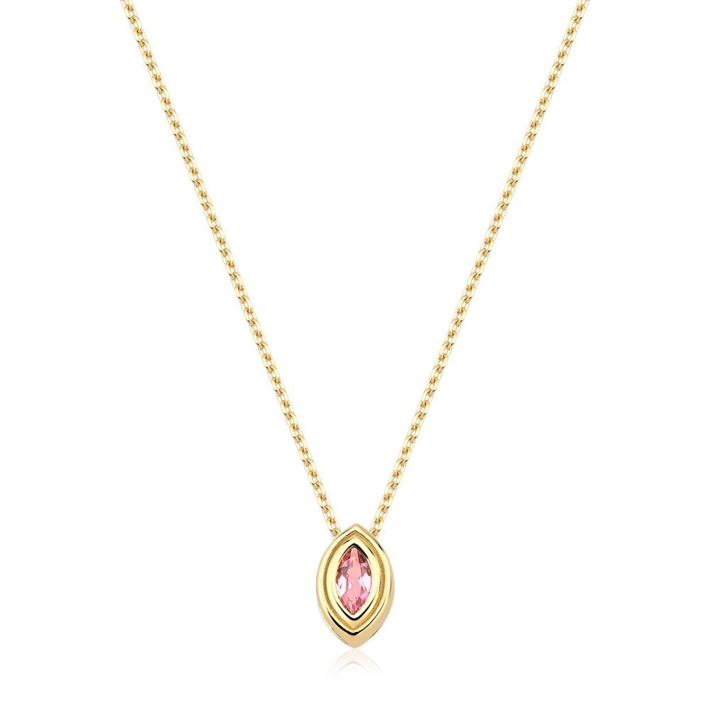 Produto Colar Turmalina Rosa Navete em Ouro 18k Amarelo