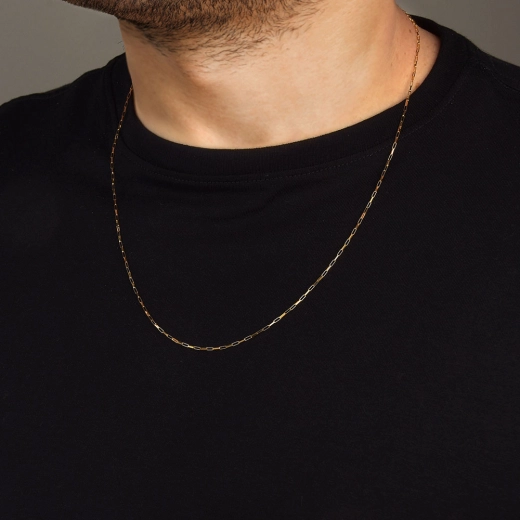 Corrente de Ouro 18k masculina tijolinho 70cm 3,4mm Produto Corrente de Ouro 18k masculina tijolinho 70cm 3,4mm