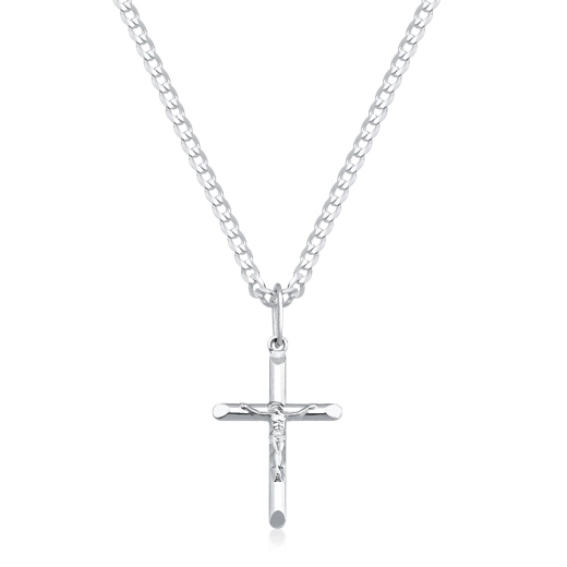 Produto Cordão de prata 925 grumet 3mm 60cm com pingente crucifixo