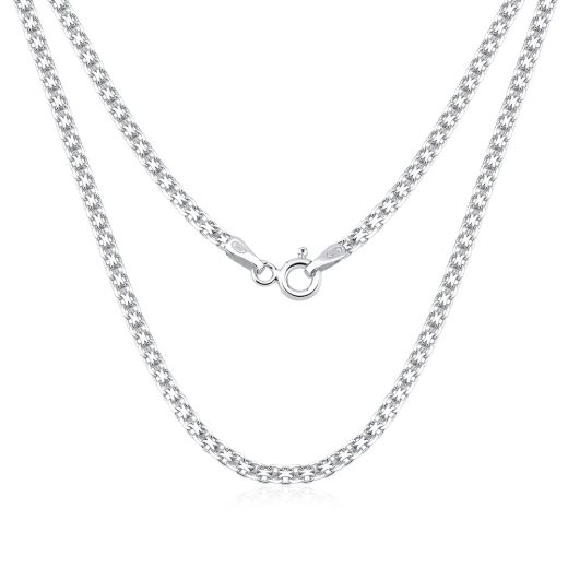 Corrente de Prata 925 Bismark 45cm 2mm Produto Corrente de Prata 925 Bismark 45cm 2mm