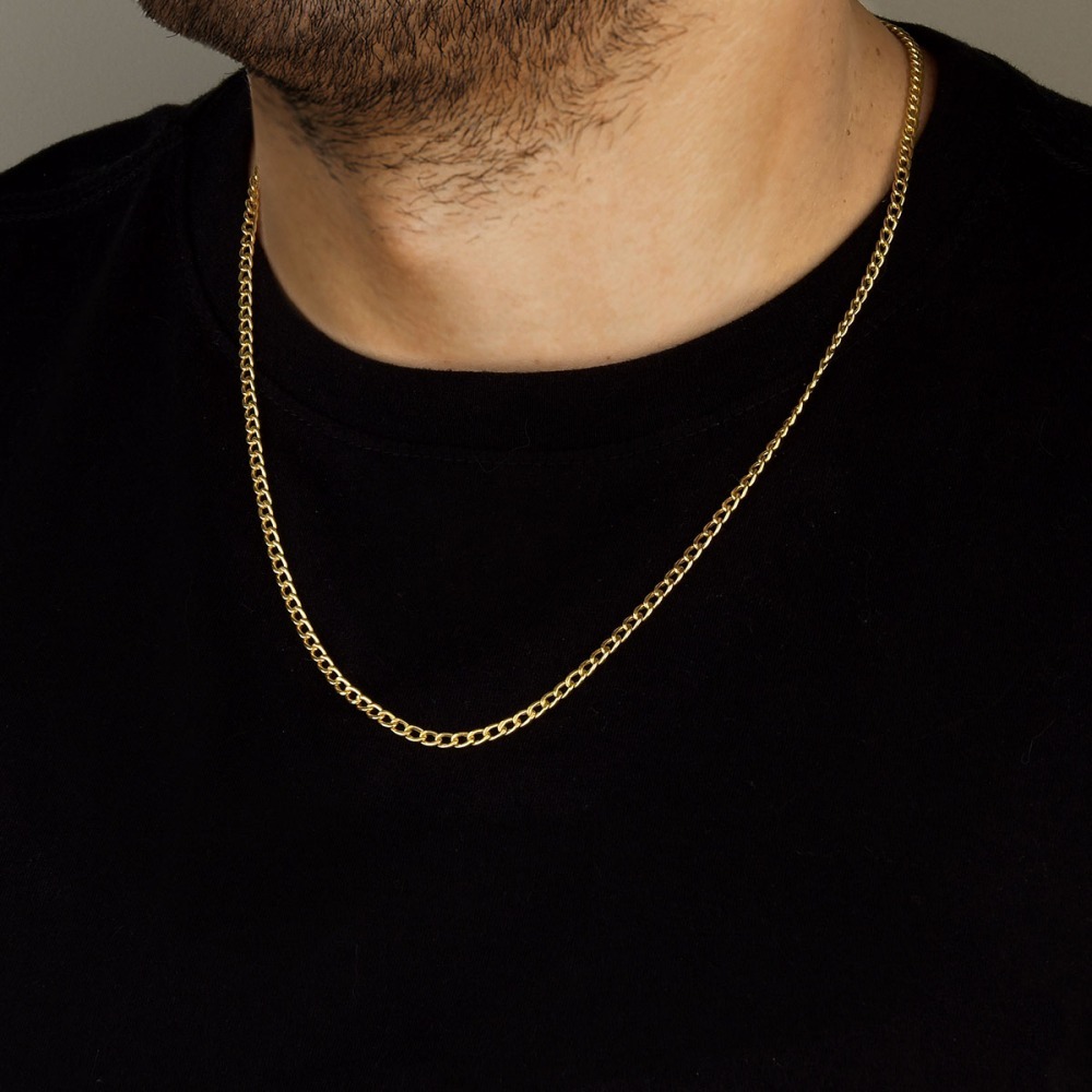 Produto Corrente de Ouro 18k Grumet Oca 60cm com 3mm