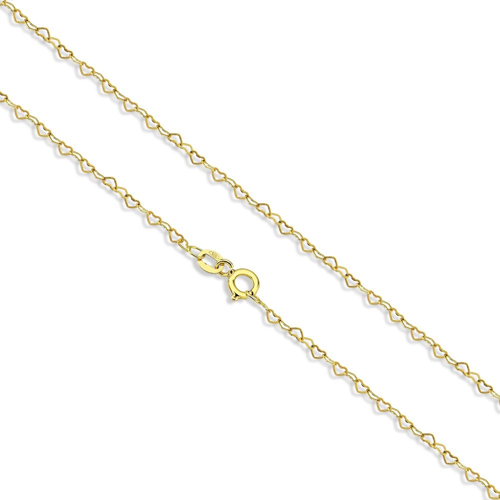 Corrente de ouro 18k Love elo coração 45cm Produto Corrente de ouro 18k Love elo coração 45cm