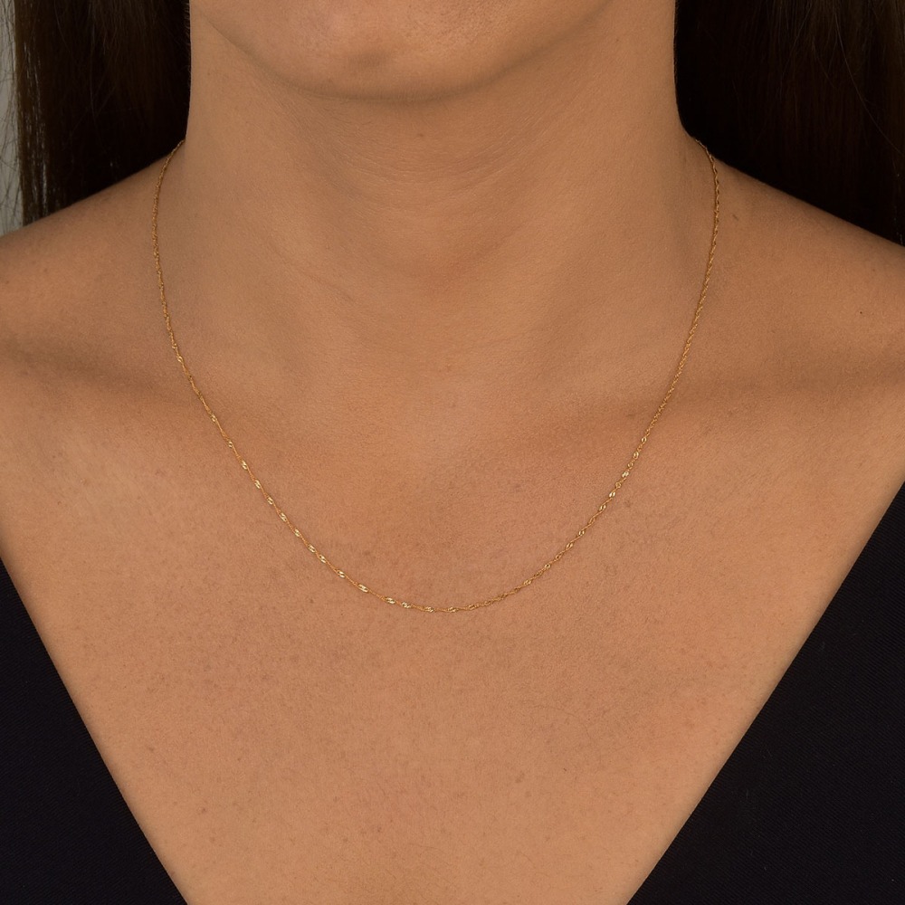 Produto Corrente de Ouro 18k Singapura 45cm com 1mm